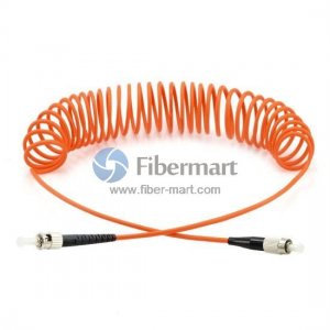 ST-FC Simplex 50/125um OM2 Multimode Bend Safe Curl Fiber Patch cord