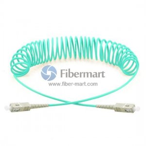 SC-SC Simplex OM4 Multimode Bend Safe Curl Fiber Patch cord