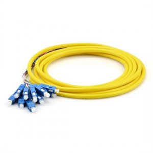 1.5M 12 Fibers SC/UPC 9/125 Singlemode Bunch Fiber Optic Pigtail 0.9mm PVC Jacket