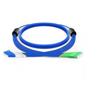 30m LC UPC to SC APC 6 Fibers Singlemode 9/125 Armored Breakout Cable 3.0mm Legs