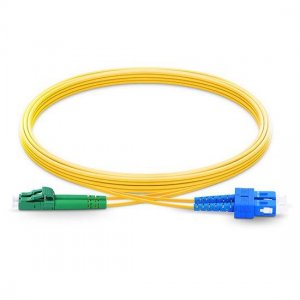 10m LC APC to SC UPC Duplex 2.0mm PVC(OFNR) SMF Bend Insensitive Fiber Patch Cable