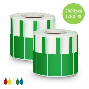 2.76in.L x 0.94in.W P Type Cable Adhesive Label Paper2000pcs/pack, Green