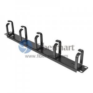2U Horizontal Cable Management Panel Fixed Metal Rings