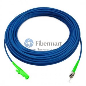 ST/APC to E2000/APC Simplex Singlemode 9/125 Armored Patch Cable