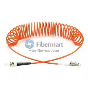 ST-LC Simplex 62.5/125um OM1 Multimode Bend Safe Curl Fiber Patch cord