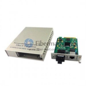 40km 10/100/1000M 1SC+2RJ45 Port Single Fiber 1550nmTx/1310nmRx Centralized Management Standalone Media Converter