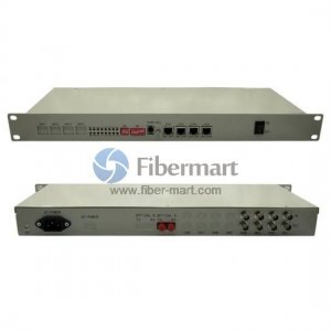 4E1+4*10/100/1000M PDH Fiber Optical Multiplexers Singlemode Dual Fiber 20KM 19 Inch Rack(with the orderwire phone)