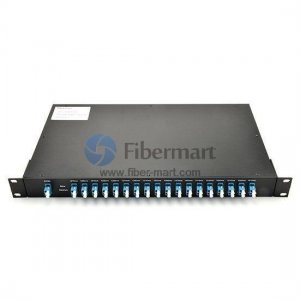 18 Channels 1RU Duplex CWDM MUX DEMUX 1270nm to 1610nm with Monitor Port