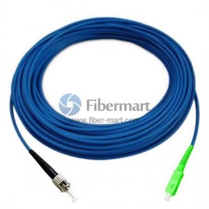 SC/APC to ST/UPC Simplex Singlemode 9/125 Armored Patch Cable