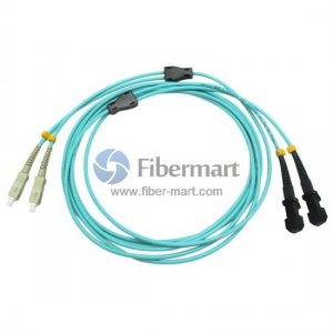 SC-MTRJ Duplex OM4 50/125 Multimode Armored Fiber Patch Cable