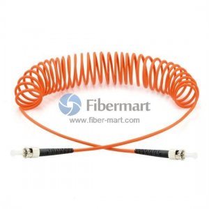 ST-ST Simplex 50/125um OM2 Multimode Bend Safe Curl Fiber Patch cord