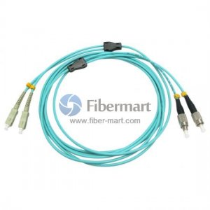 FC/UPC to SC/UPC Duplex OM3 50/125 Multimode Armored Patch Cable