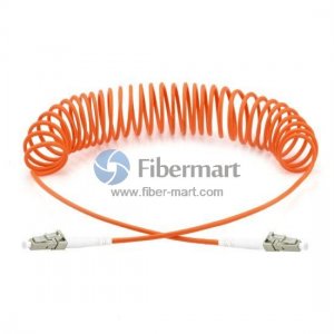 LC-LC Simplex 50/125um OM2 Multimode Bend Safe Curl Fiber Patch cord