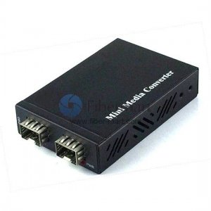 10/100M SFP to SFP External Power Supply Mini Ethernet Media Converter