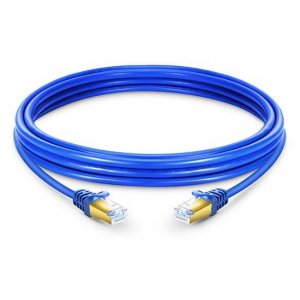 CAT7主干网线屏蔽 (SSTP) 以太网跳线，蓝色PVC，5m（16.40ft）