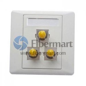 3-Port ST Fiber Optic Wall Plate Outlet