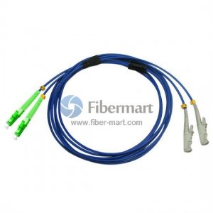 LC/APC to E2000/UPC Duplex Singlemode 9/125 Armored Patch Cable