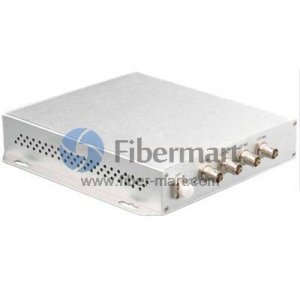 4 Channel Video to Fiber SM 20km Optical Video Multiplexer in Aluminum Alloy Case