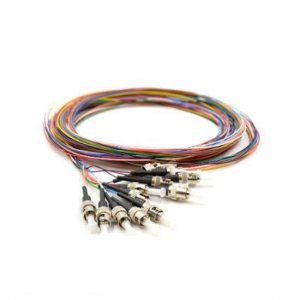 12 Fibers LC/SC/FC/ST/E2000 OS2 Singlemode ColorCoded Fiber Optic Pigtail, Unjacketed