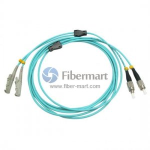 FC/UPC to E2000/UPC Duplex OM3 50/125 Multimode Armored Patch Cable