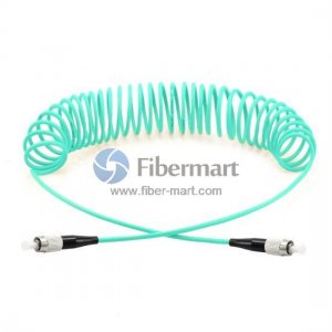 FC-FC Simplex OM3 Multimode Bend Safe Curl Fiber Patch cord