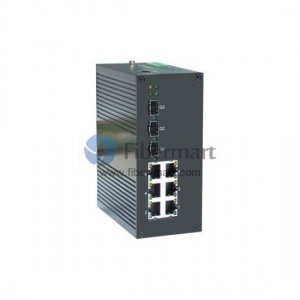 3x10/100/1000Base-X SC to 6x10/100Base-T RJ-45 Industrial Managed Media Converter