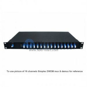 20 channels, Type B, 1RU Rack Mount, Simplex BIDI, Athermal AWG, DWDM Mux & Demux