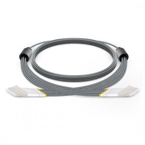 15m LC UPC to LC UPC 6 Fibers Multimode OM1 62.5/125 Armored Breakout Cable 3.0mm Legs