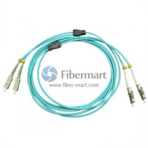 SC-LC Duplex OM4 50/125 Multimode Armored Fiber Patch Cable