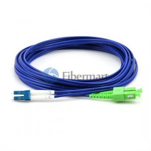 LC/UPC to SC/APC Duplex Singlemode 9/125 Armored Patch Cable