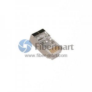 100x RJ45屏蔽插头Cat5 8P8C LAN连接器网络