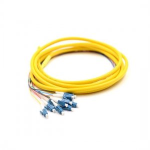 5M 12 光纤 LC/UPC 9/125 单模细长主干 3.0mm 束状光纤尾纤，带 0.9/2.0mm 分支