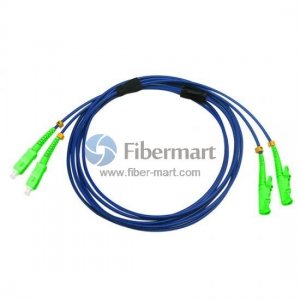 SC/APC to E2000/APC Duplex Singlemode 9/125 Armored Patch Cable
