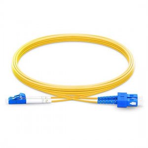 10M LC UPC to SC UPC Duplex 2.0mm PVC(OFNR) SMF Bend Insensitive Fiber Patch Cable