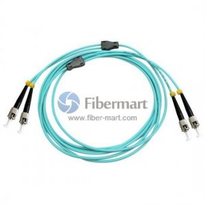 ST-ST Duplex OM4 50/125 Multimode Armored Fiber Patch Cable