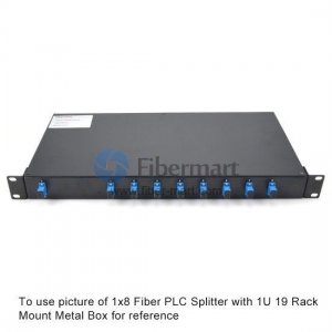 2x8 Fiber PLC Splitter with 1U 19 Rack Mount Metal Box