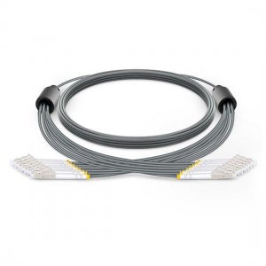 Custom LC to LC 8 Fibers OM3 50/125 Multimode Armored Breakout Cable 3.0mm Legs