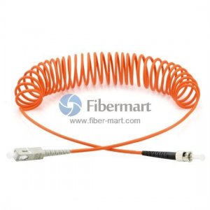 SC-ST Simplex 62.5/125um OM1 Multimode Bend Safe Curl Fiber Patch cord