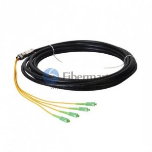 4-Fiber Single-mode 9/125 FC/SC/ST/LC Waterproof Fiber Pigtail