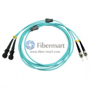ST/UPC to MTRJ/UPC Duplex OM3 50/125 Multimode Armored Patch Cable