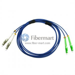 LC/UPC to LC/APC Duplex Singlemode 9/125 Armored Patch Cable