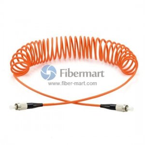 FC-FC Simplex 50/125um OM2 Multimode Bend Safe Curl Fiber Patch cord