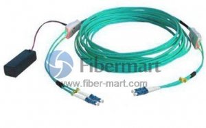 LC-LC Duplex OM3 Multi-mode (50/125) Tracer fiber patch cord