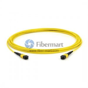 7M 12 Fibers Singlemode MTP Male 0.35dB Trunk Cable, Polarity Type A, LSZH Bunch Yellow
