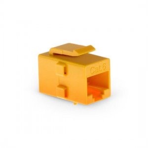 Cat6 RJ45 (8P8C) Unshielded Coupler Keystone Insert Module Yellow