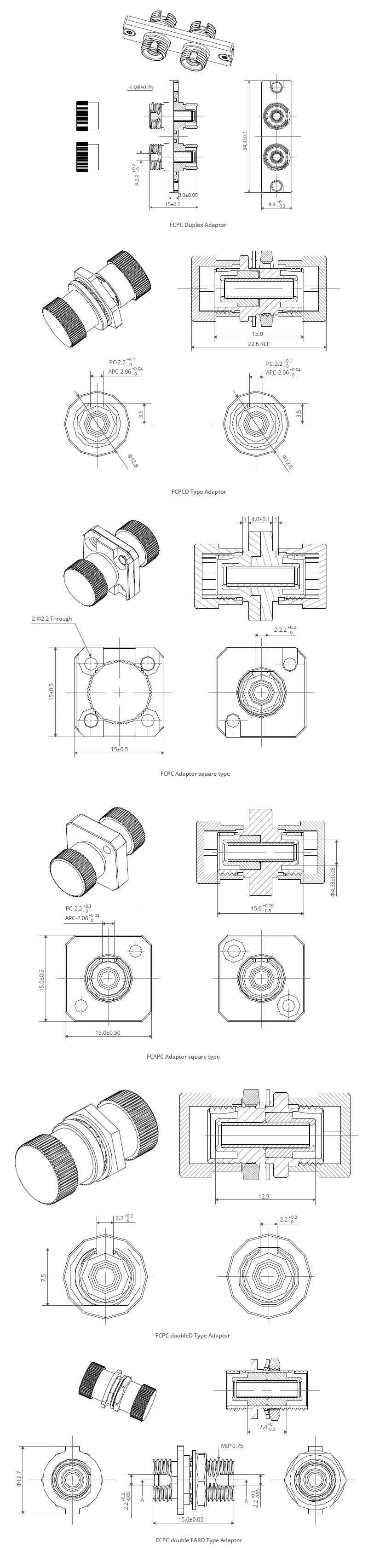 fc/pc to fc/apc adapter, FC PC Female to FC APC Male FIBERMART